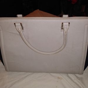 Large leather and suede purse